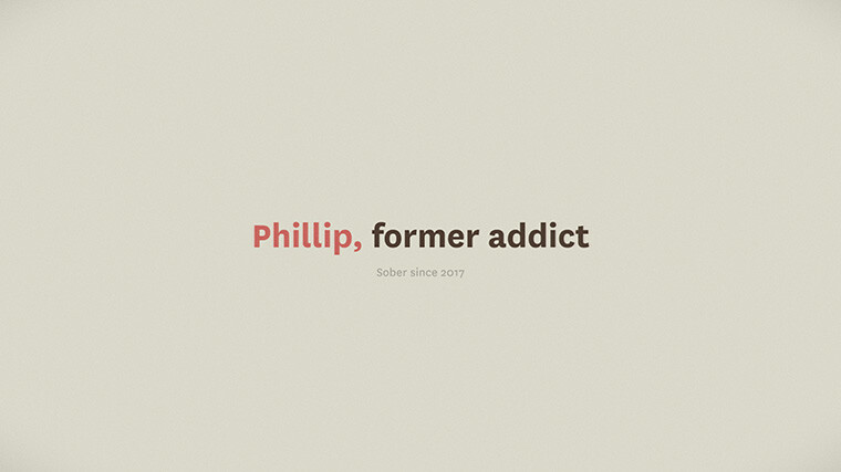 Phillip, former addict, sober since 2017