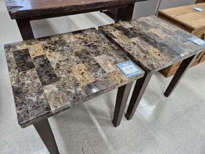 Faux Marble Side Tables